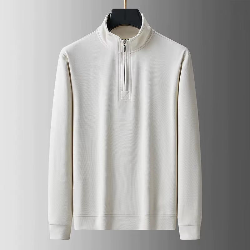 Sweatshirt Male Street Wear Y2K Clothes Mens Long Sleeve Stand Collar Quarter Zip Lightweight Autumn Breathable Athletic Fashion