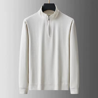 Sweatshirt Male Street Wear Y2K Clothes Mens Long Sleeve Stand Collar Quarter Zip Lightweight Autumn Breathable Athletic Fashion