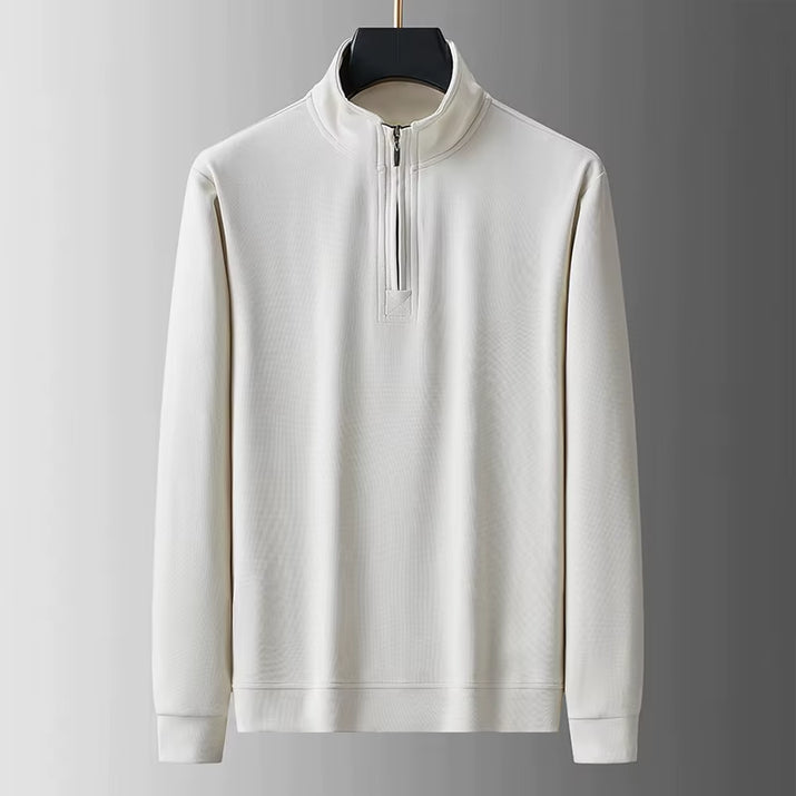 Sweatshirt Male Street Wear Y2K Clothes Mens Long Sleeve Stand Collar Quarter Zip Lightweight Autumn Breathable Athletic Fashion