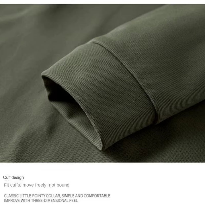 Sweatshirt Male Street Wear Y2K Clothes Mens Long Sleeve Stand Collar Quarter Zip Lightweight Autumn Breathable Athletic Fashion