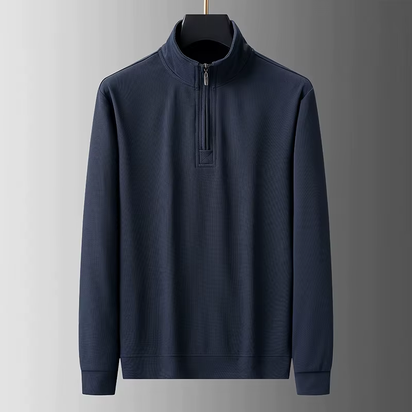 Sweatshirt Male Street Wear Y2K Clothes Mens Long Sleeve Stand Collar Quarter Zip Lightweight Autumn Breathable Athletic Fashion