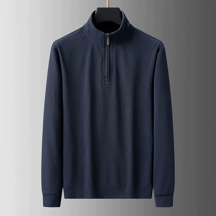 Sweatshirt Male Street Wear Y2K Clothes Mens Long Sleeve Stand Collar Quarter Zip Lightweight Autumn Breathable Athletic Fashion