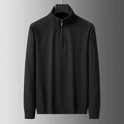 Sweatshirt Male Street Wear Y2K Clothes Mens Long Sleeve Stand Collar Quarter Zip Lightweight Autumn Breathable Athletic Fashion