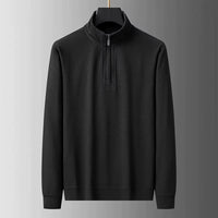 Sweatshirt Male Street Wear Y2K Clothes Mens Long Sleeve Stand Collar Quarter Zip Lightweight Autumn Breathable Athletic Fashion