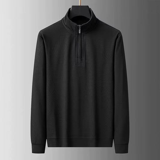 Sweatshirt Male Street Wear Y2K Clothes Mens Long Sleeve Stand Collar Quarter Zip Lightweight Autumn Breathable Athletic Fashion